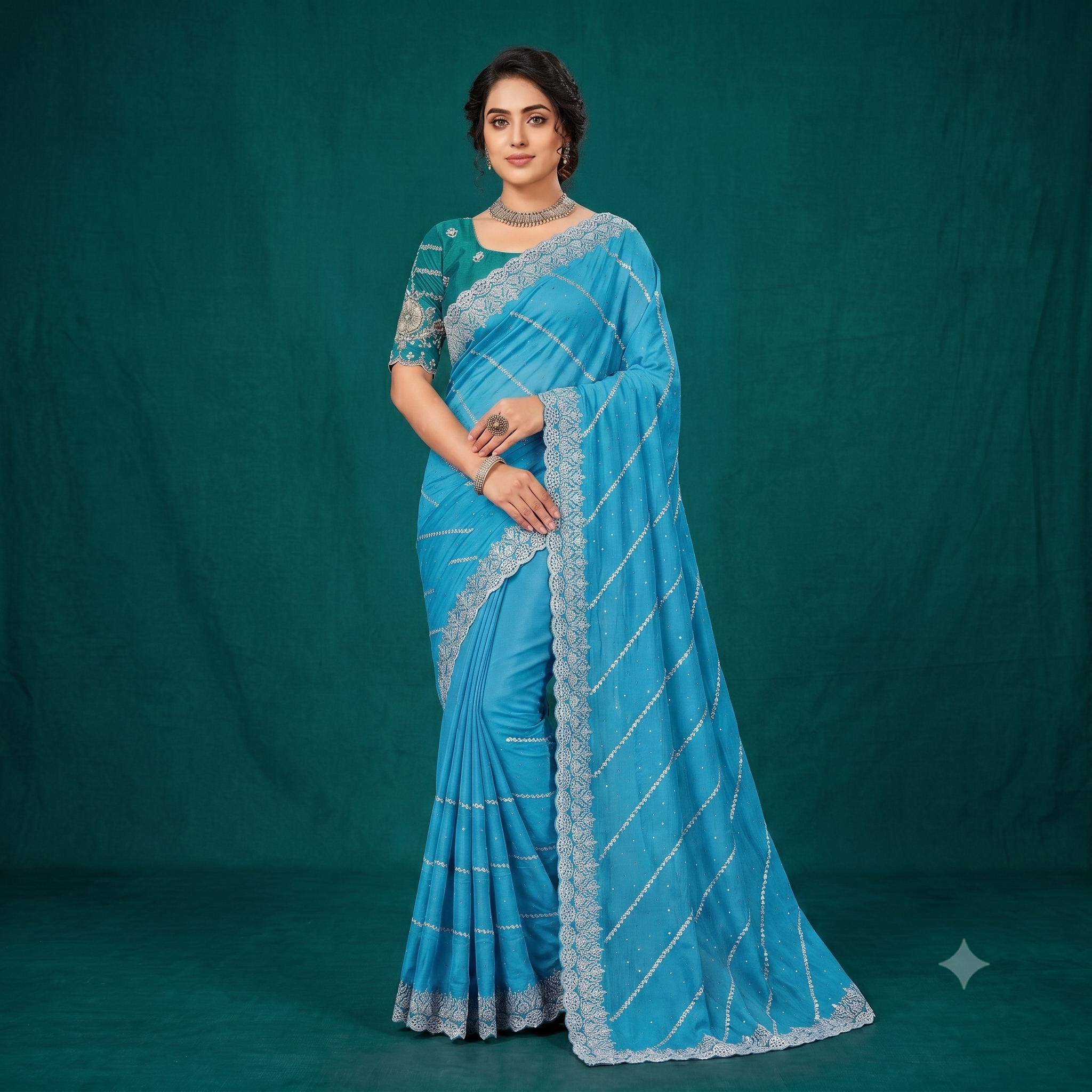 Chandni Work Saree - Image 3