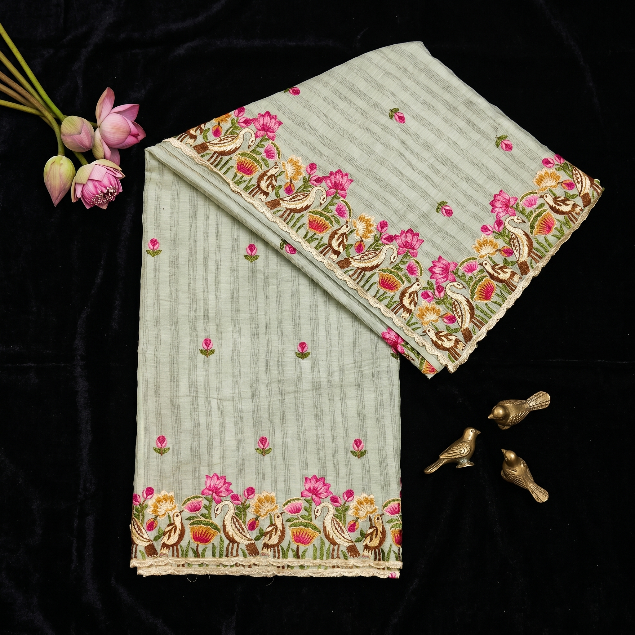 DOLA SILK THREAD WORK SAREE - Image 5